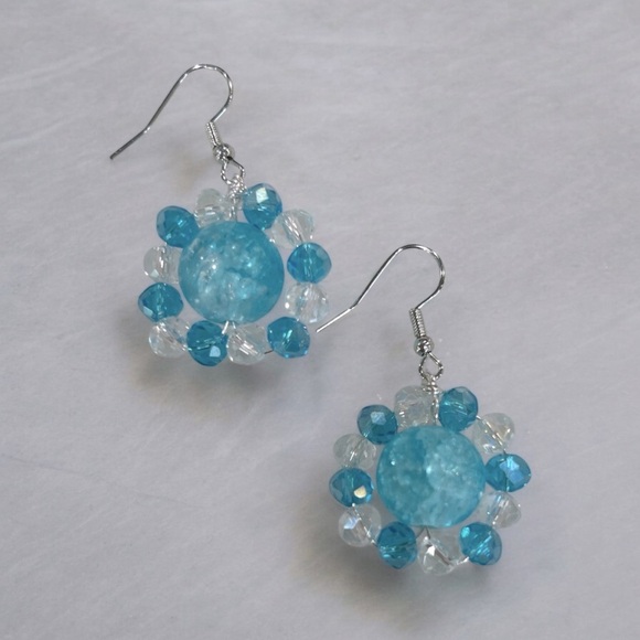 Crackle Quartz Bubble Earrings - Picture 2 of 4